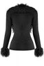 What the Fuzz Cardigan Black Tops Tresser 