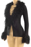 What the Fuzz Cardigan Black Tops Tresser 
