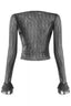 Roxette Lace Ruffle Sheer Top Black - Style Delivers