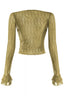 Roxette Lace Ruffle Sheer Top Olive - Style Delivers