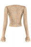 Roxette Lace Ruffle Sheer Top Taupe - Style Delivers