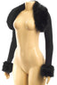 Fancy Faux Fur Bolero Cardigan Black Tops Tresser 