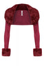 Fancy Faux Fur Bolero Cardigan Burgundy Tops Tresser 