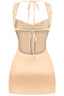 Heart Strings Satin & Lace Mini Dress Champagne ** - Style Delivers