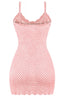 Camilla Crochet Mini Dress Baby Pink ** - Style Delivers