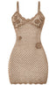 Camilla Crochet Mini Dress Baby Taupe ** - Style Delivers