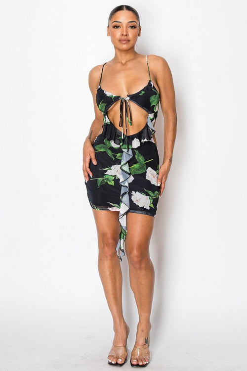 Sommerset Floral Mesh Mini Dress - Style Delivers