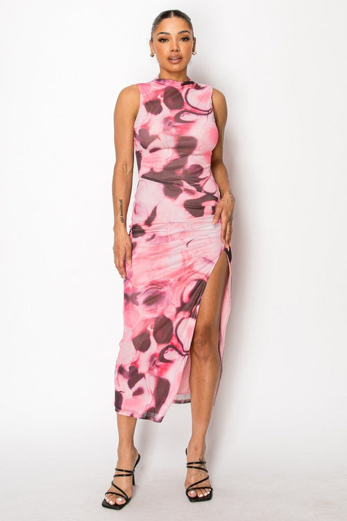 Lovelle Mesh Maxi Dress Pink - Style Delivers