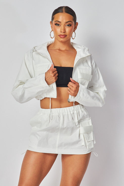 You Got It Girl Two Piece WIndbreaker Set Ivory - Style Delivers