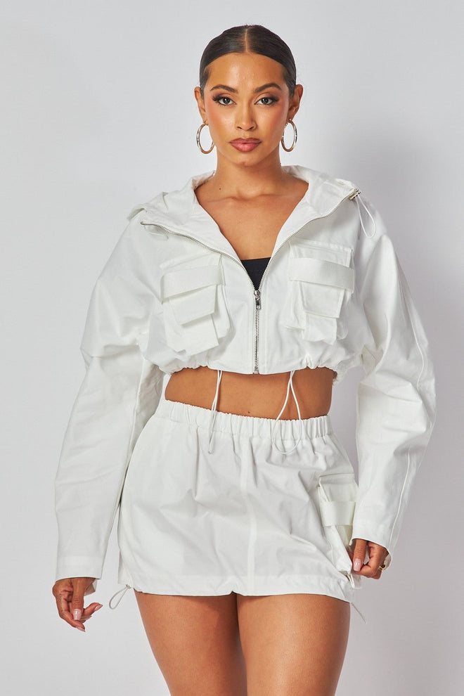 You Got It Girl Two Piece WIndbreaker Set Ivory - Style Delivers