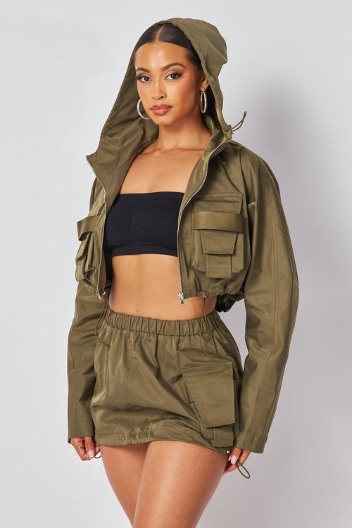 You Got It Girl Two Piece WIndbreaker Set Olive - Style Delivers