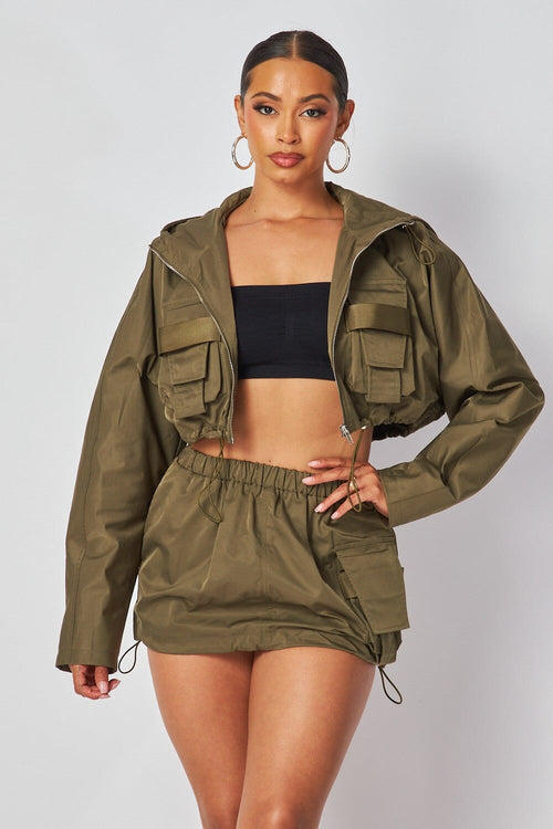 You Got It Girl Two Piece WIndbreaker Set Olive - Style Delivers