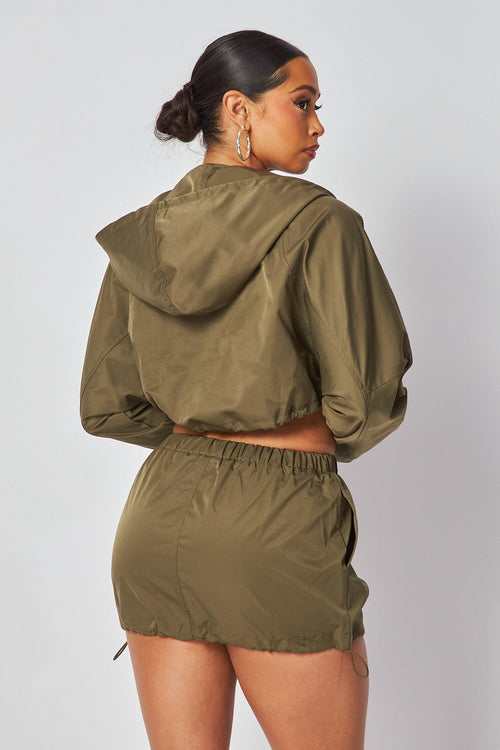 You Got It Girl Two Piece WIndbreaker Set Olive - Style Delivers