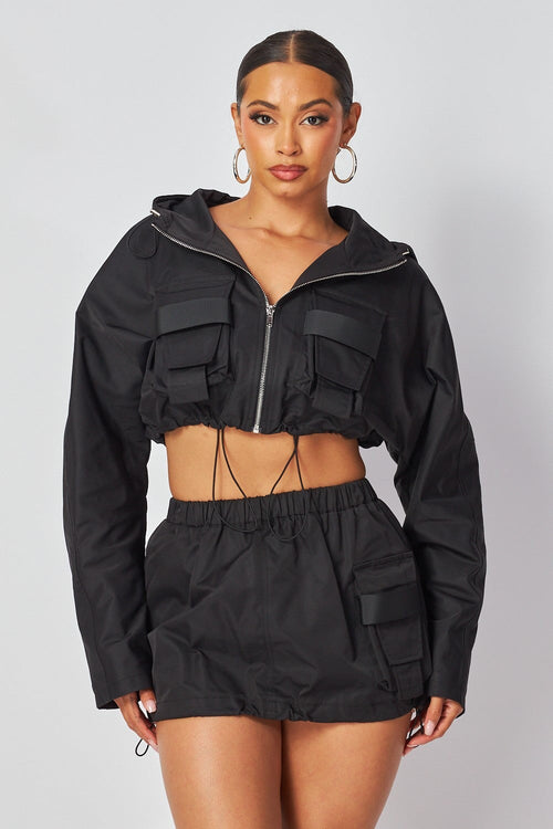 You Got It Girl Two Piece WIndbreaker Set Black - Style Delivers