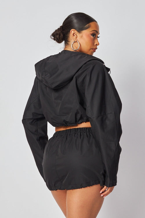 You Got It Girl Two Piece WIndbreaker Set Black - Style Delivers