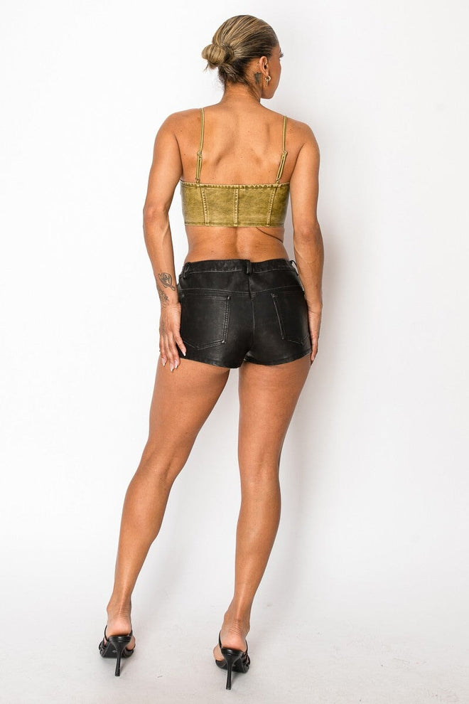 What I Like P/U Crop Top Olive - Style Delivers