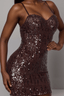 Glam Girl Sequin Mini Dress Chocolate - Style Delivers