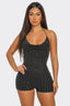 Crystal Bling Romper Black - Style Delivers