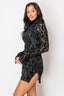 Night Drive Mesh Mock Neck Dress Black - Style Delivers