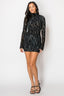 Night Drive Mesh Mock Neck Dress Black - Style Delivers