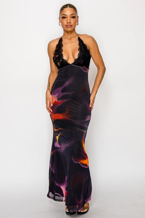 Pristine Maxi Dress Print Black - Style Delivers