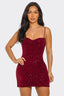 Sparkle n Shine Mini Dress Burgundy - Style Delivers