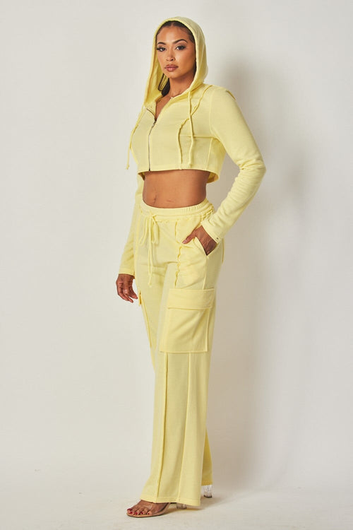 Wanna Be Terry Two Piece Set Yellow Sets Hot & Delicious 