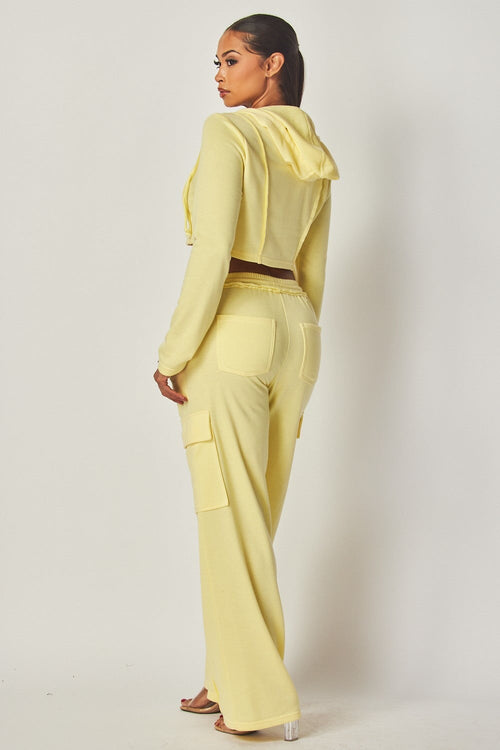 Wanna Be Terry Two Piece Set Yellow Sets Hot & Delicious 