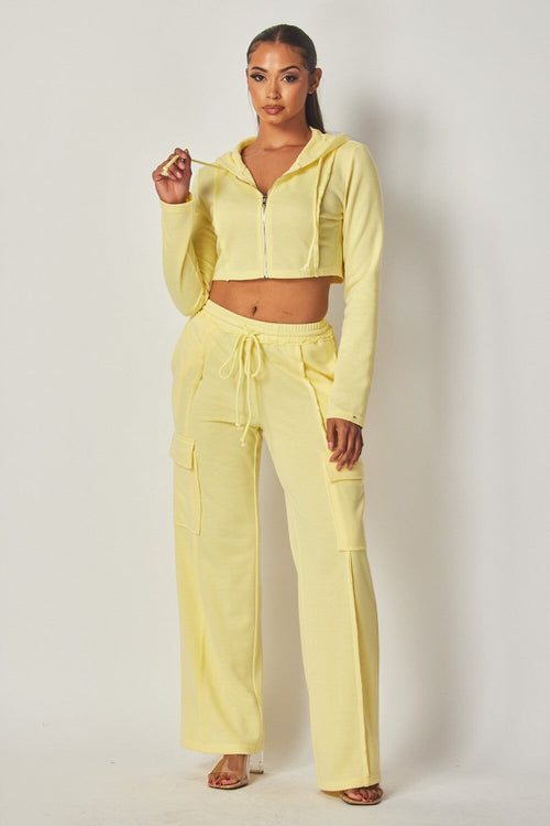 Wanna Be Terry Two Piece Set Yellow Sets Hot & Delicious 