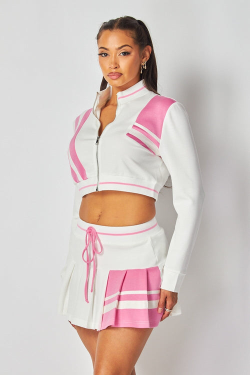 Agora Hills Two Piece Set White/Pink Sets Hot & Delicious 