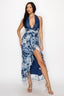 Marni Halter Floral Maxi Dress Blue - Style Delivers