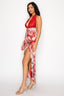 Marni Halter Floral Maxi Dress Red - Style Delivers