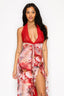 Marni Halter Floral Maxi Dress Red - Style Delivers