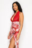 Marni Halter Floral Maxi Dress Red - Style Delivers