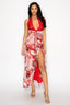 Marni Halter Floral Maxi Dress Red Dresses Blanc 