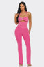 Pop Flex Striped Two Piece Set Fuchsia - Style Delivers