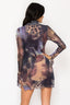 More Chaos Mesh Dress Brown Combo - Style Delivers
