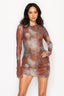 Carnival Mesh Mini Dress Rust Combo - Style Delivers