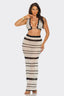 Del Mar Striped Crochet Set Black - Style Delivers