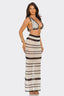 Del Mar Striped Crochet Set Black - Style Delivers