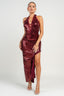 Rayna Sequin Maxi Dress Dark Cherry Dresses Privy 
