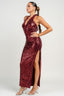 Rayna Sequin Maxi Dress Dark Cherry Dresses Privy 