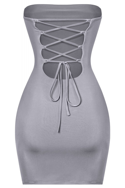 We Be Clubbin Strapless Mini Dress Charcoal - Style Delivers
