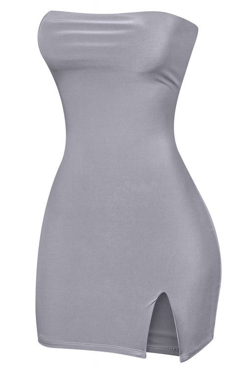 We Be Clubbin Strapless Mini Dress Charcoal - Style Delivers