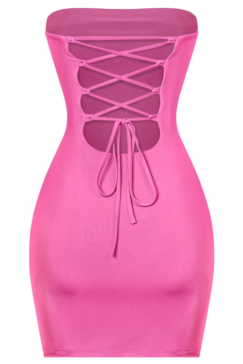 We Be Clubbin Strapless Mini Dress Hot Pink - Style Delivers