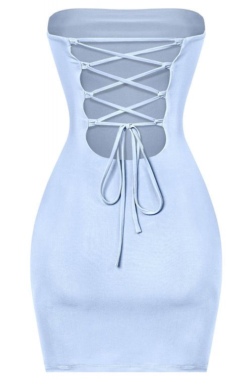We Be Clubbin Strapless Mini Dress Light Blue - Style Delivers