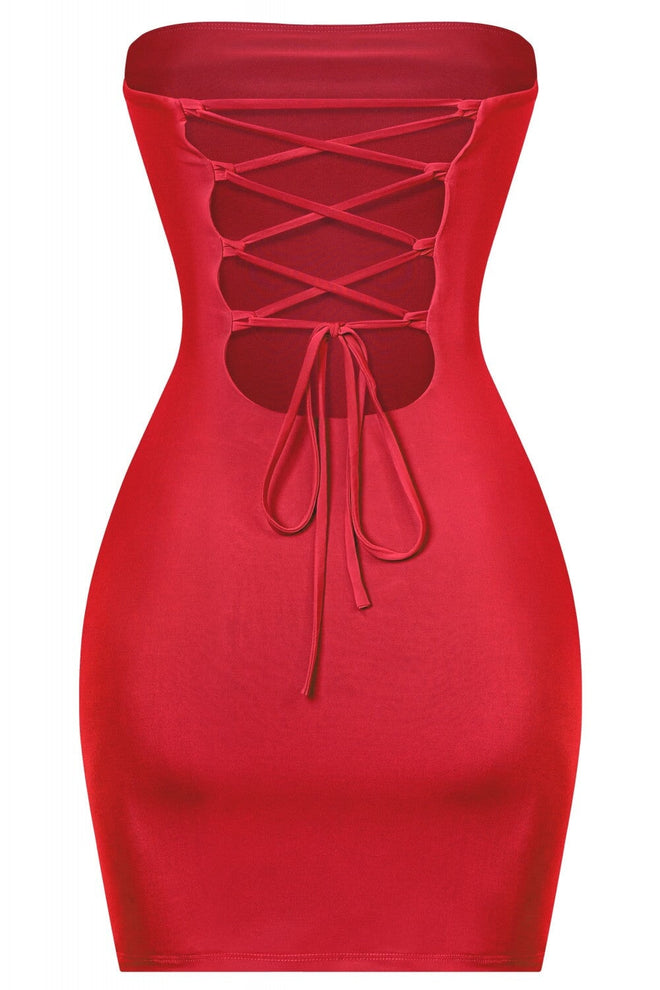 We Be Clubbin Strapless Mini Dress Red - Style Delivers