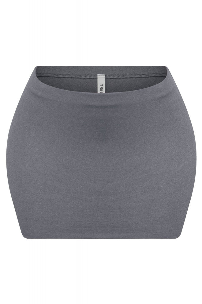 Try Me Solid Micro Mini Skirt Grey - Style Delivers