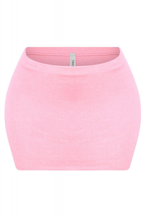 Try Me Solid Micro Mini Skirt Pink - Style Delivers