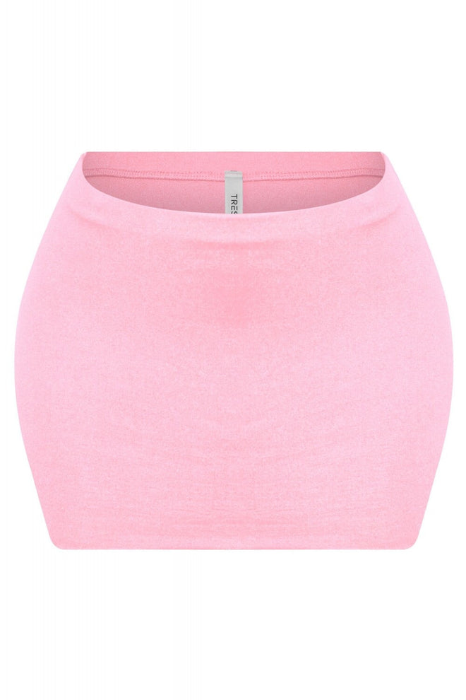 Try Me Solid Micro Mini Skirt Pink - Style Delivers